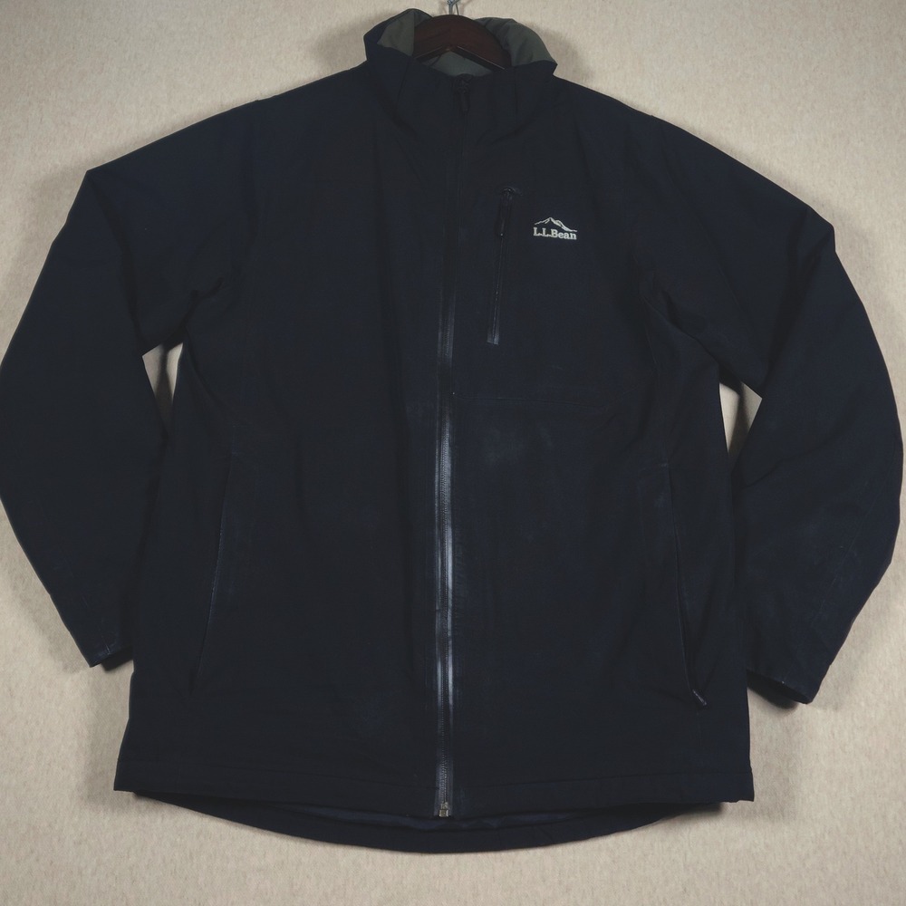 LL Bean Thermore Insulated Full Zip Jacket Mens Small S Regular Black Outerwear